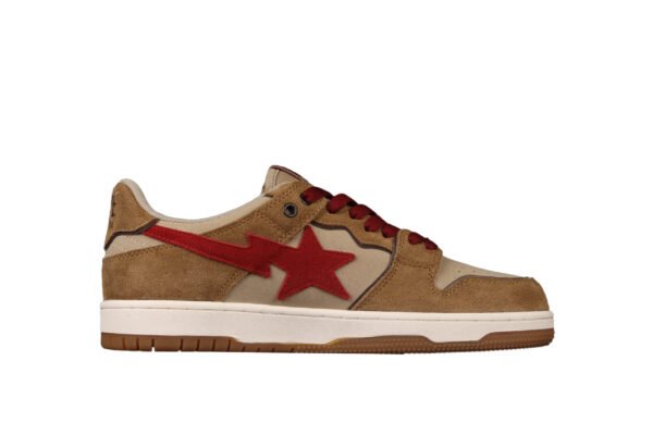 A Bathing Ape Bape Sk8 Sta Low Light Brown Red scaled