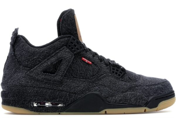 Experience Replica Air Jordan 4 Retro Levi's Black combining classic denim styling with the iconic Jordan silhouette, perfect for collectors.