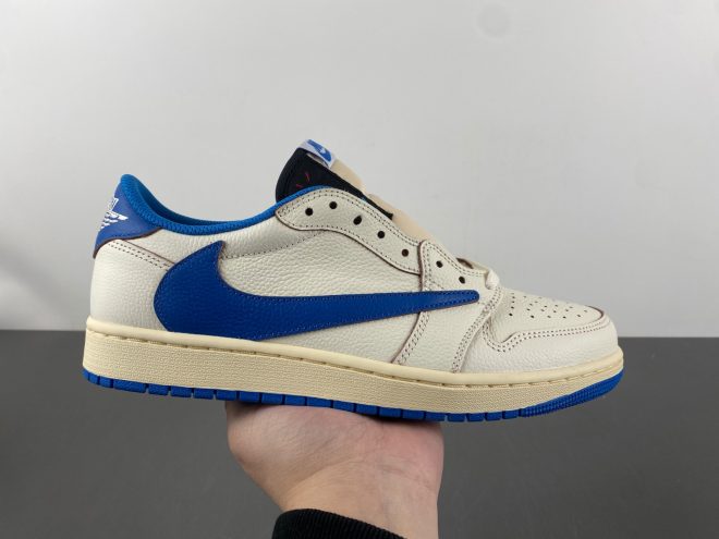 Travis Scott x Air Jordan 1 White Blue Fragment (2025) - Image 2