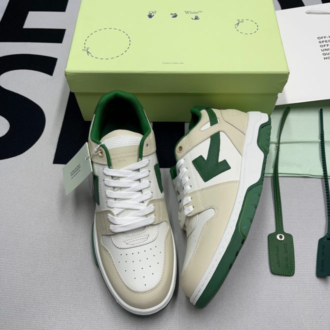 Women's Off-White Out Of Office 'OOO' Green Tan - Image 8