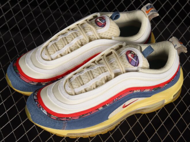 Nike Air Max 97 Coconut Milk Fossil Denim Red - Image 7