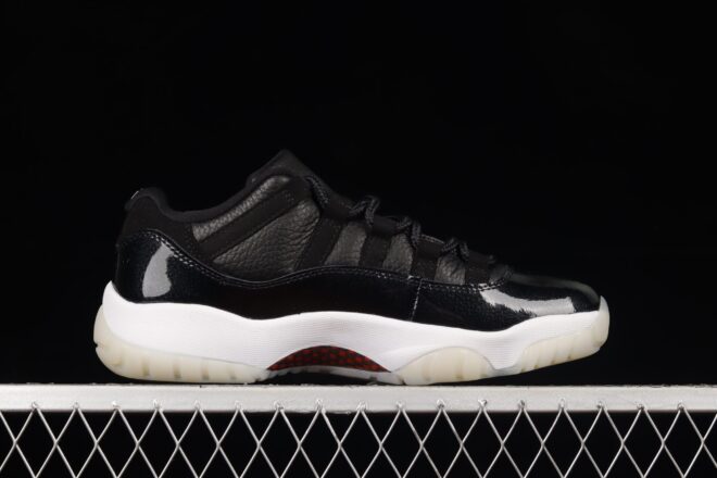 Jordan 11 Retro Low 72-10, Black/White/Sail/Gym Red - Image 7