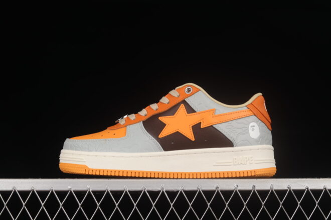 A Bathing Ape Bape STA "Tokyo" Low Grey Orange - Image 3