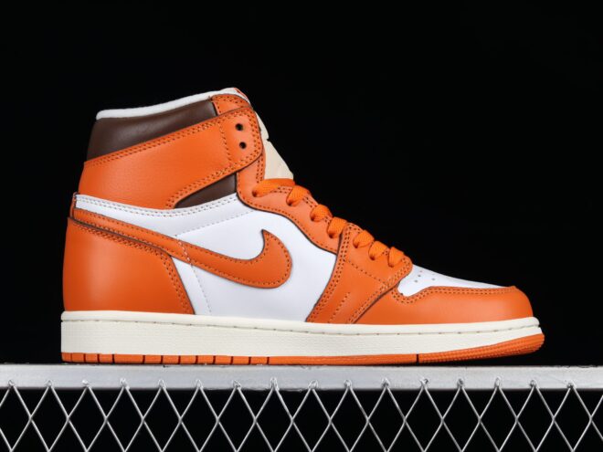 Air Jordan 1 High "Starfish", White/Orange Red - Image 8