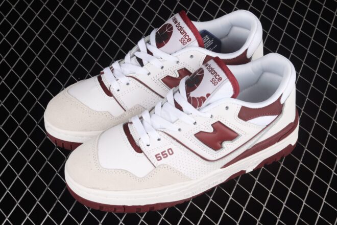 New Balance 550, Sea Salt Burgundy - Image 6