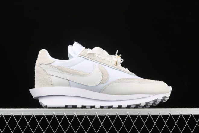 Sacai x Nk LVD Waffle Daybreak, White Nylon - Image 3