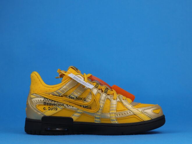 Nike Air Rubber Dunk OFW University Gold - Image 3