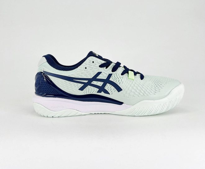 Women's ASICS Gel-Resolution 9 AC in the Pale Mint/Blue|||||||