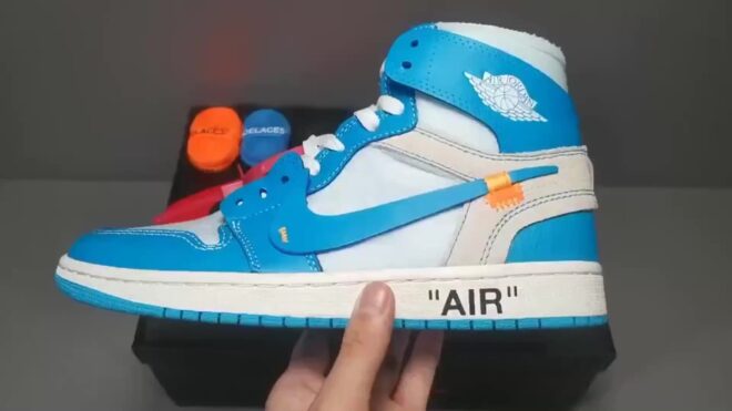 Air Jordan 1 Retro High Off-White University Blue Extended Size - Image 12