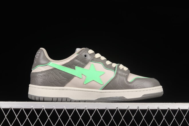 A Bathing Ape Bape SK8 STA Gray Green - Image 6