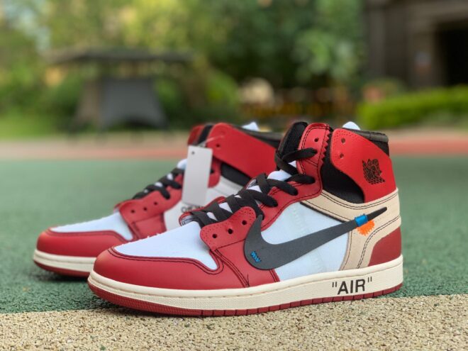 OFF WHITE Air Jordan 1 Chicago Red Extended Size - Image 18