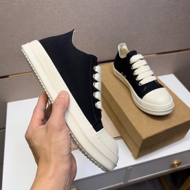 Rick Owens DRKSHDW Canvas Low Top Black - Image 5