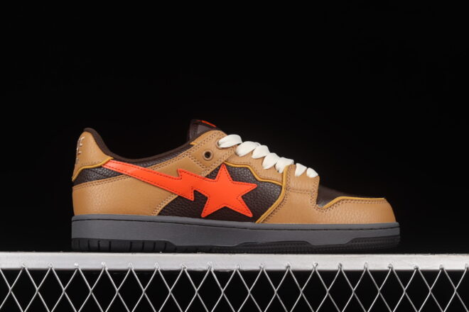 A Bathing Ape Bape SK8 STA Brown Orange - Image 10