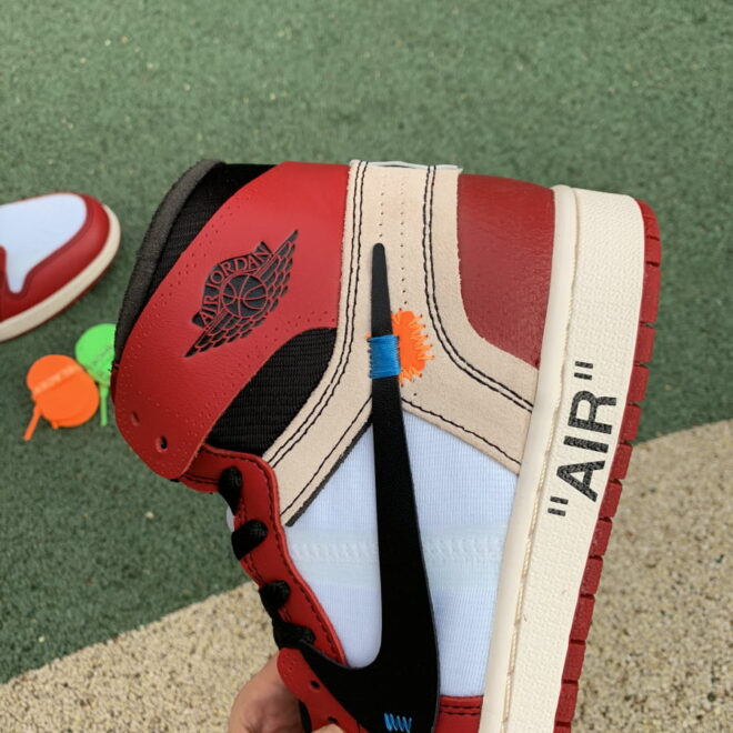 OFF WHITE Air Jordan 1 Chicago Red Extended Size - Image 11