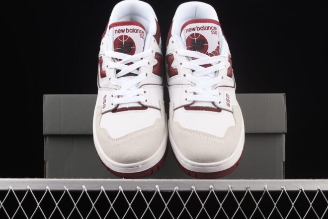 New Balance 550, Sea Salt Burgundy - Image 7