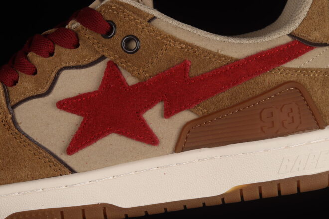 A Bathing Ape Bape Sk8 STA Low Light Brown Red - Image 6