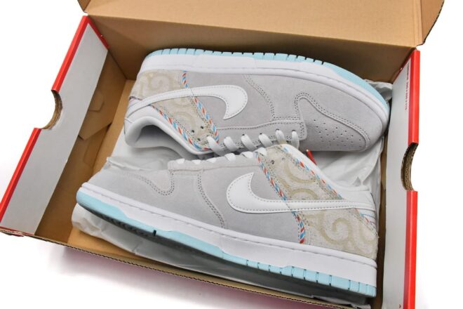 Nike Dunk Low SE Barber Shop Grey - Image 3