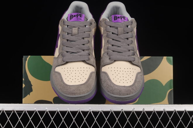 A Bathing Ape Bape STA Sk8 Gray Purple - Image 7