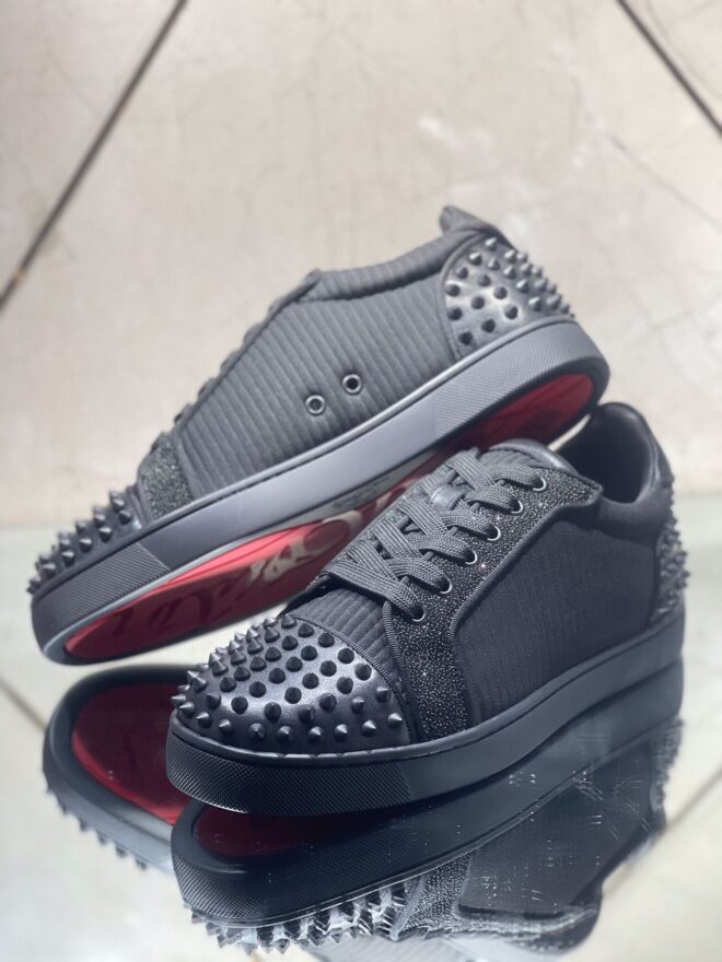 Christian Louboutin Junior Spikes Cotton Sneaker - Image 3