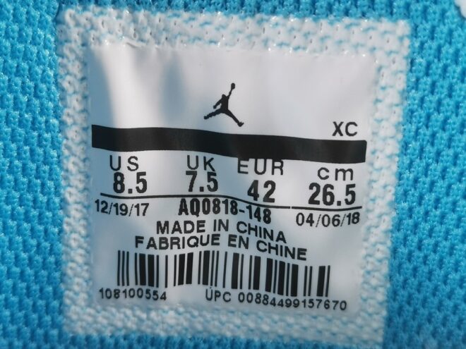 Air Jordan 1 Retro High Off-White University Blue Extended Size - Image 10