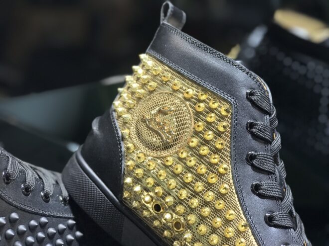 Christian Louboutin Spikes High Top Black - Image 6