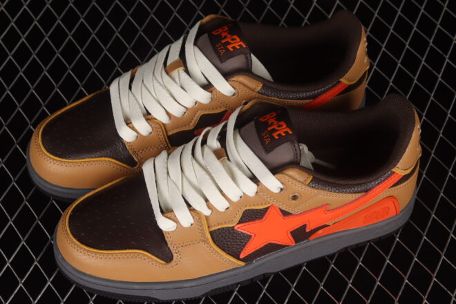 A Bathing Ape Bape SK8 STA Brown Orange - Image 7