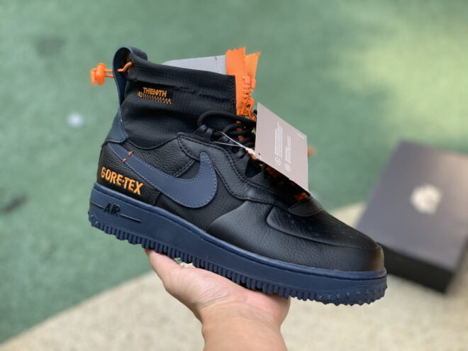 Nike Air Force 1 Winter Gore-tex Black Bright Ceramic Thunder Blue - Image 6