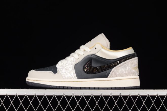 Air Jordan 1 Low Beaded Swoosh Grey Sail - Image 8