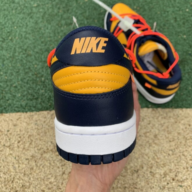 Nike Dunk Low Off-White University Gold Midnight Navy - Image 18