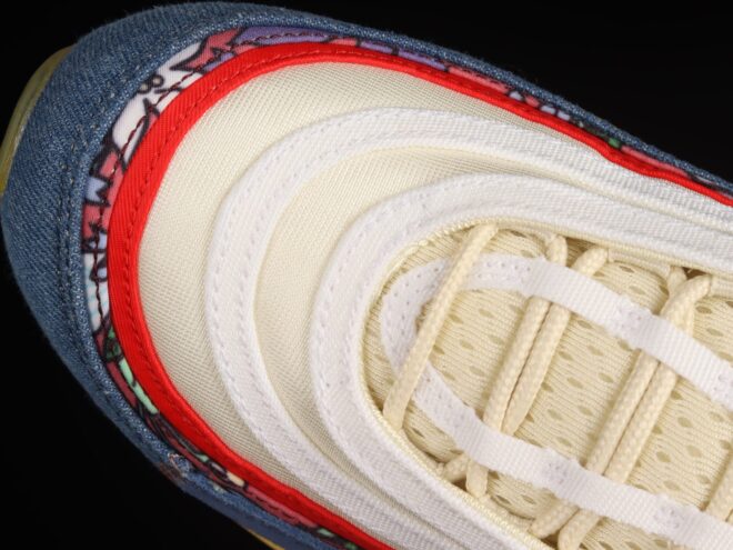 Nike Air Max 97 Coconut Milk Fossil Denim Red - Image 6