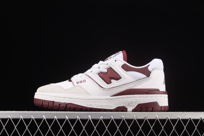 New Balance 550, Sea Salt Burgundy - Image 8