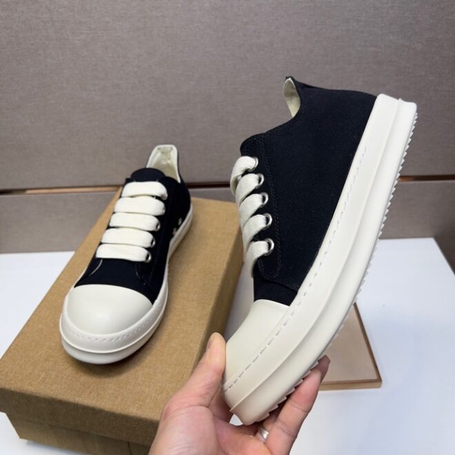 Rick Owens DRKSHDW Canvas Low Top Black - Image 4