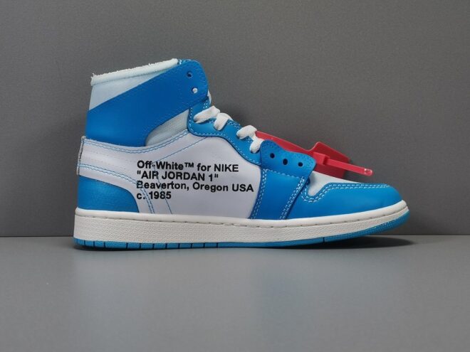 Air Jordan 1 Retro High Off-White University Blue Extended Size - Image 9