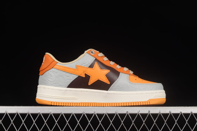 A Bathing Ape Bape STA "Tokyo" Low Grey Orange - Image 4