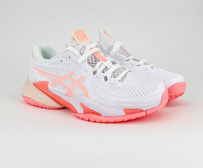 Women's ASICS Court FF 3 White/Sun Coral - Image 2