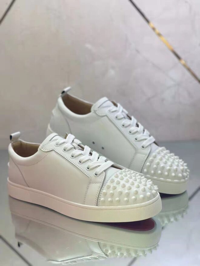 Christian Louboutin Louis Junior Spikes White - Image 4