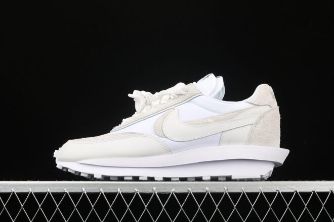 Sacai x Nk LVD Waffle Daybreak, White Nylon - Image 5