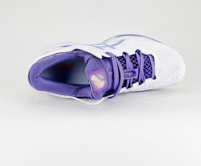 Women’s ASICS Court FF 3 White and Purple - Image 3