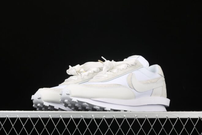 Sacai x Nk LVD Waffle Daybreak, White Nylon - Image 8