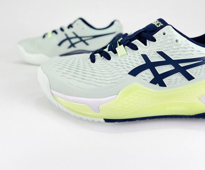 Women's ASICS Gel-Resolution 9 AC in the Pale Mint/Blue - Image 4