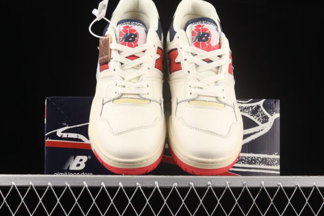 New Balance 550, Aime Leon Dore White Navy Red - Image 4