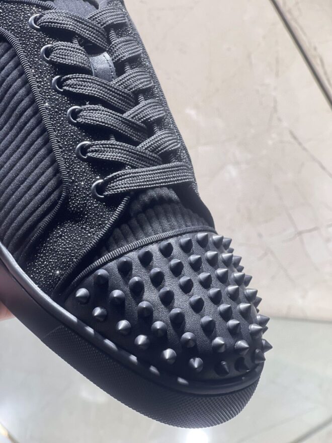 Christian Louboutin Junior Spikes Cotton Sneaker - Image 2