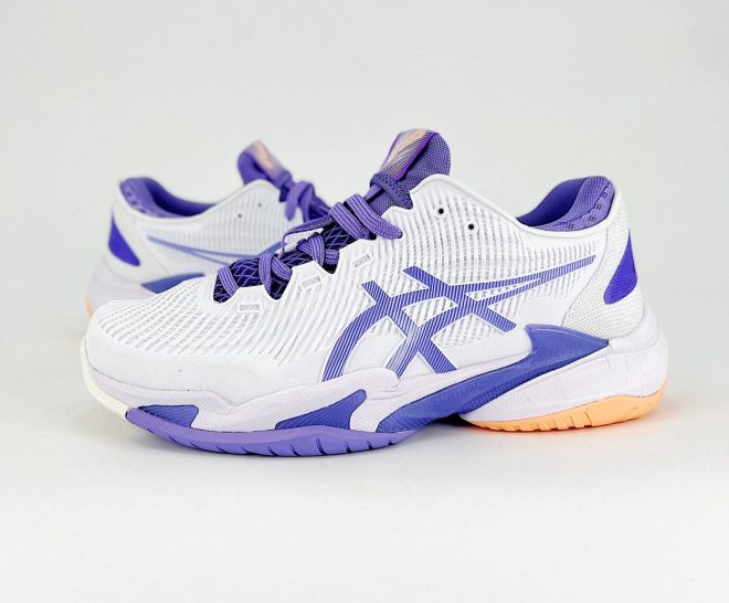 Women’s ASICS Court FF 3 White and Purple - Image 2