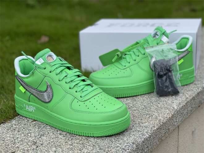 Nike Air Force 1 Low Off-White Light Green Spark - Image 9