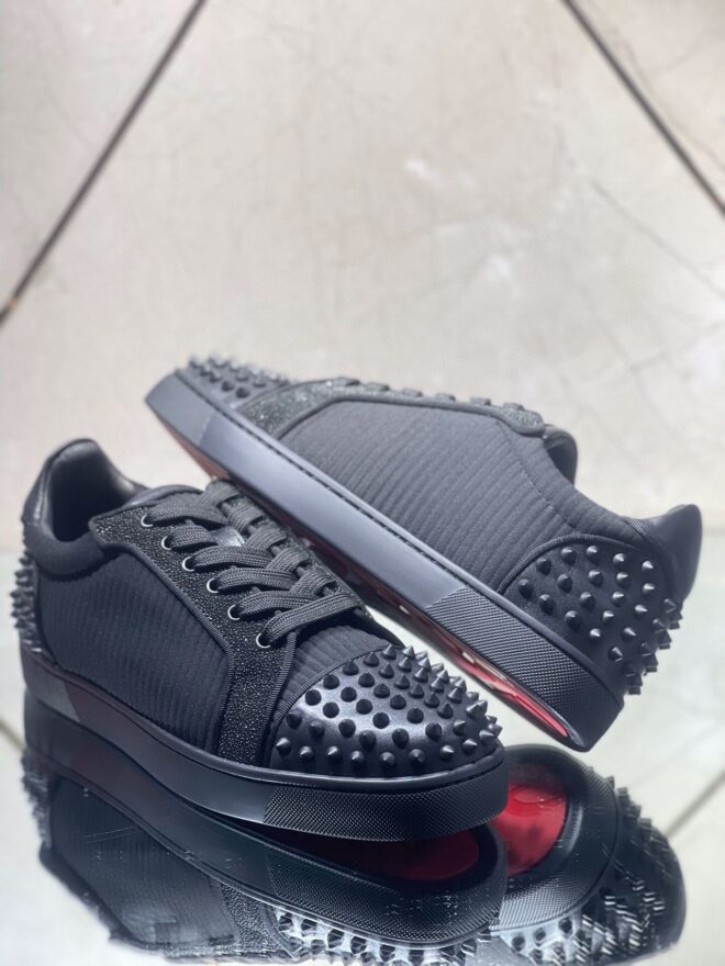 Christian Louboutin Junior Spikes Cotton Sneaker - Image 5