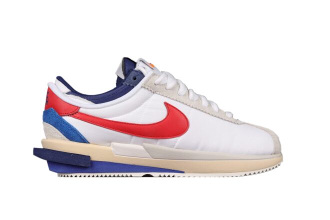 Sacai x Nike Cortez White Red Navy Blue - Image 2