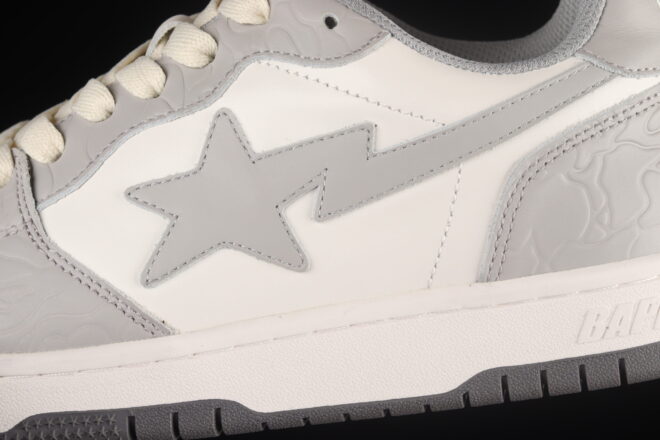 A Bathing Ape Bape STA Sk8 White Grey - Image 4