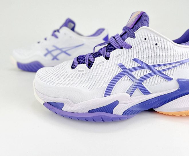 Women’s ASICS Court FF 3 White and Purple - Image 8