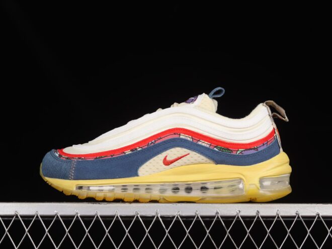 Nike Air Max 97 Coconut Milk Fossil Denim Red - Image 10