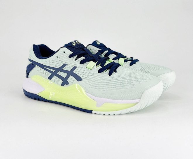 Women's ASICS Gel-Resolution 9 AC in the Pale Mint/Blue - Image 7